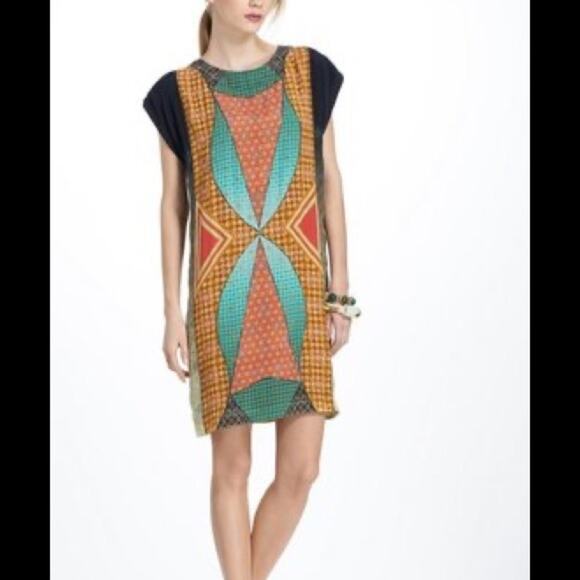 Anthropologie Tanvi Kedia Avizeh Black Motif Patchwork Dress - Picture 2 of 12